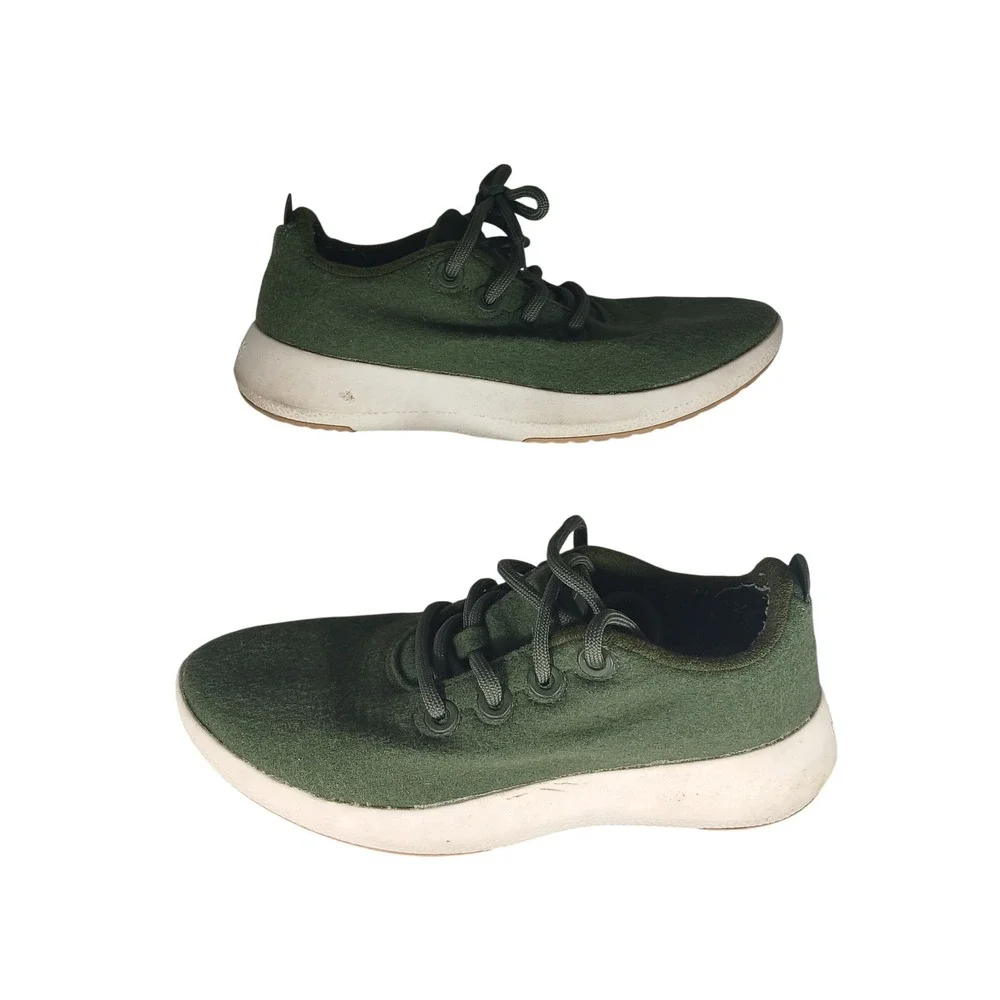 Allbirds Wool Runner Womens‎ 9 Olive Green Merino Wool Sneakers WRM W9 0523 NV1